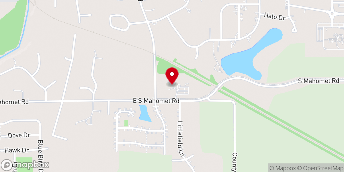 Map showing location of Mahomet United Methodist Church