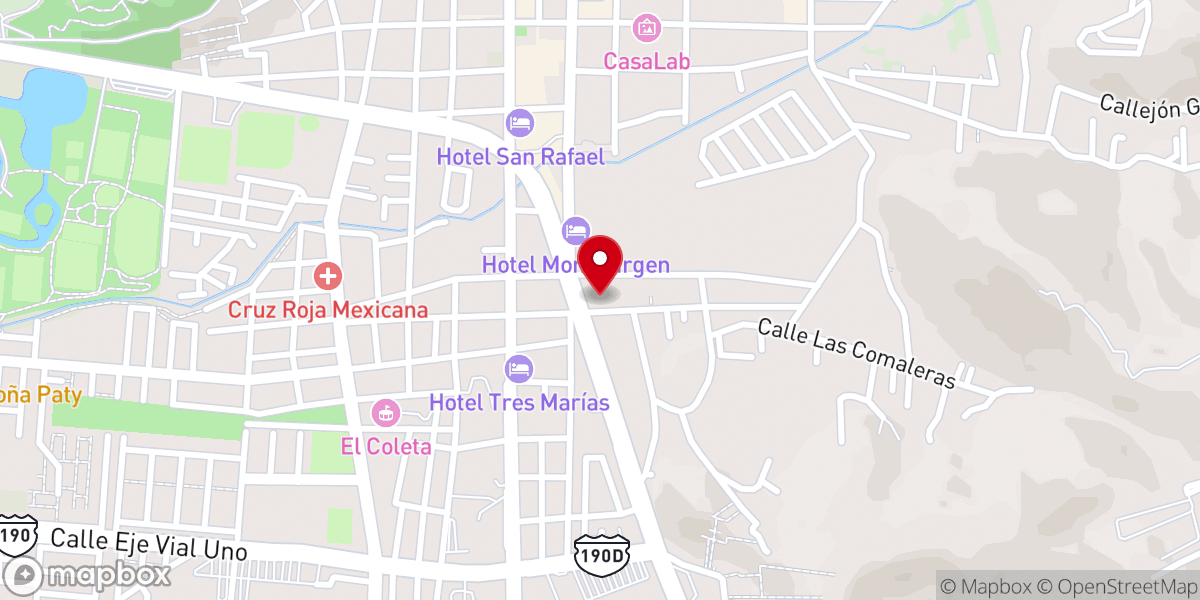Map showing location of Templo de San Diego de Alcalá