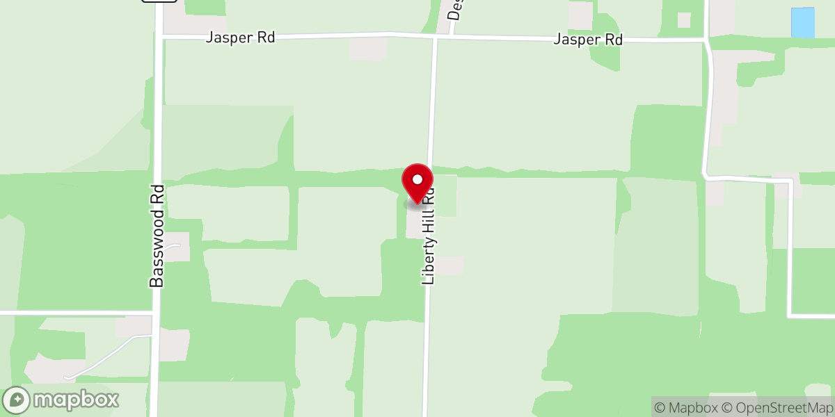 Map showing location of Liberty Baptist Church