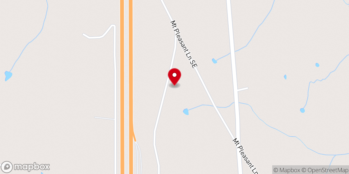 Map showing location of Red Oak Grove Church