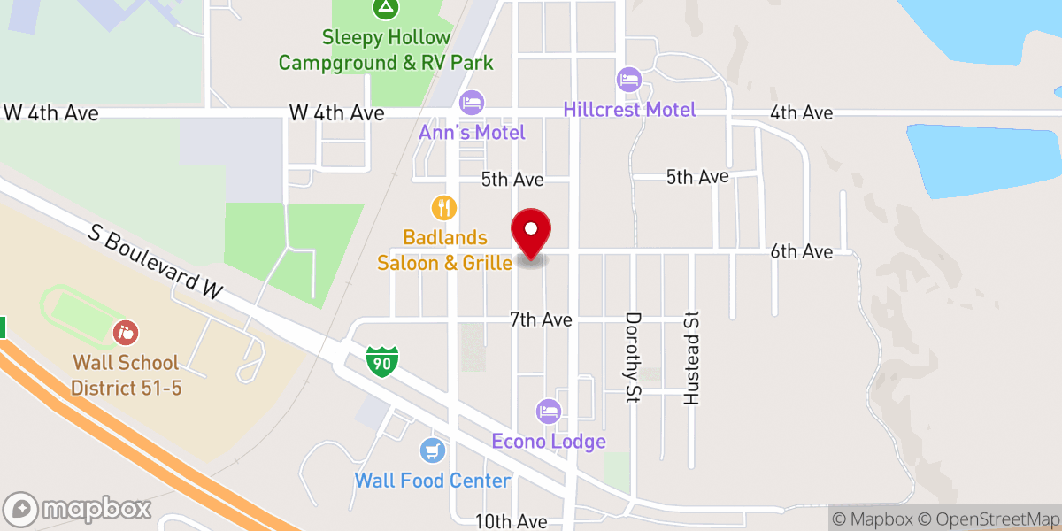 Map showing location of Wall United Methodist Church