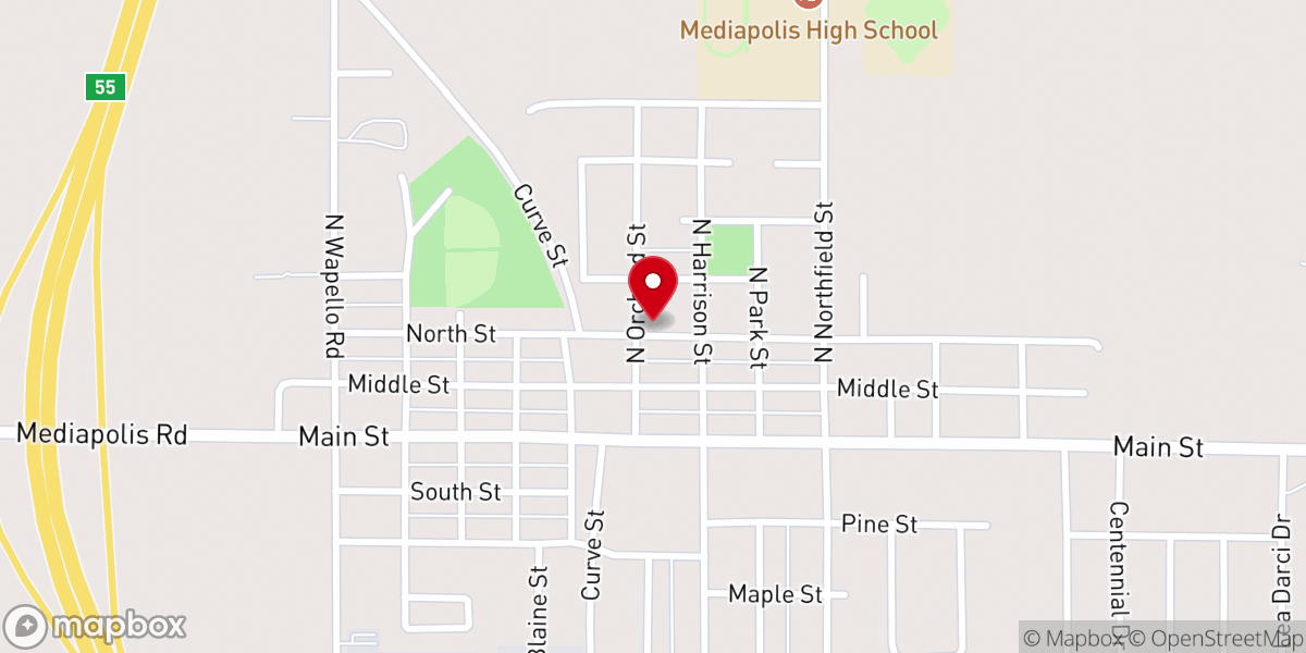 Map showing location of Mediapolis Global Methodist Church