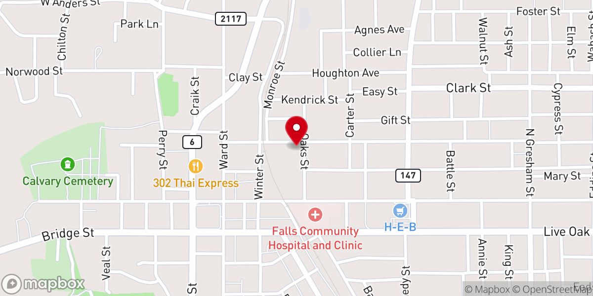 Map showing location of St. Joseph's Catholic Church