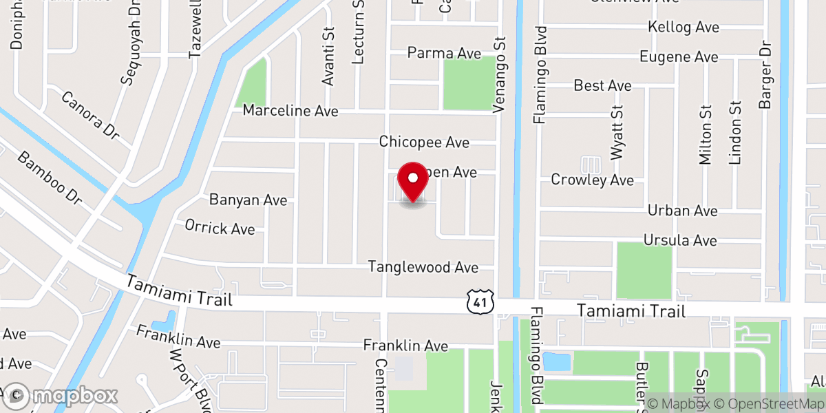 Map showing location of Suncoast Baptist Church
