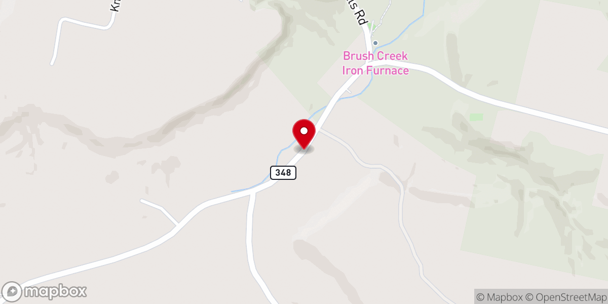 Map showing location of Cedar Mills Church