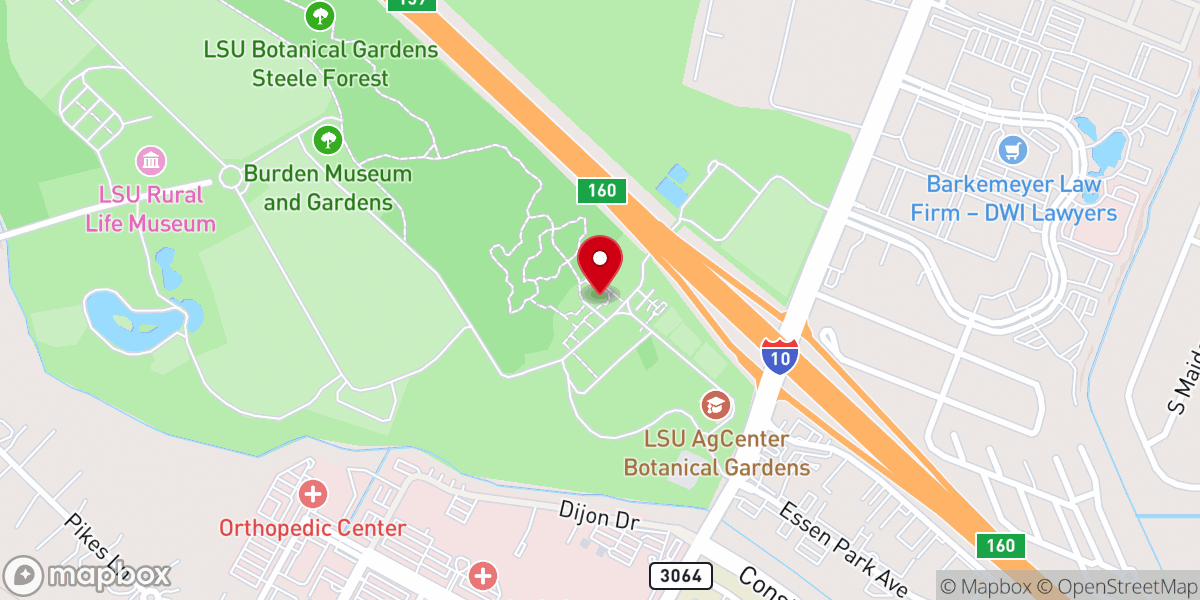 Map showing location of Burden Museum & Gardens