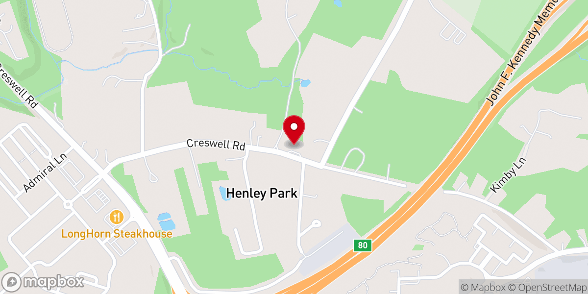Map showing location of First Baptist Church of Harford County