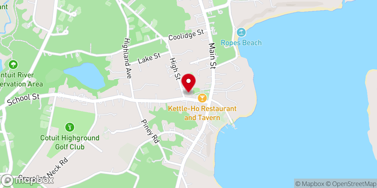 Map showing location of Cotuit Federated Church