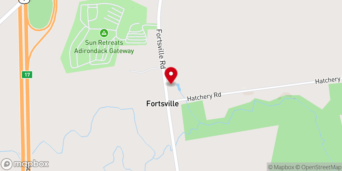 Map showing location of Fortsville Methodist Church