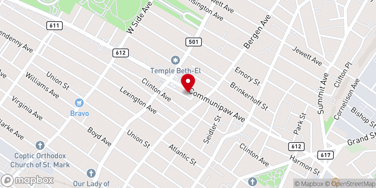 Map showing location of Clair Memorial United Methodist Church