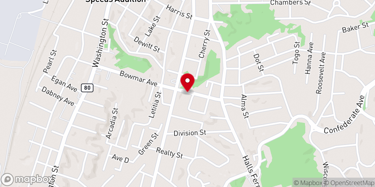 Map showing location of King David Baptist Church