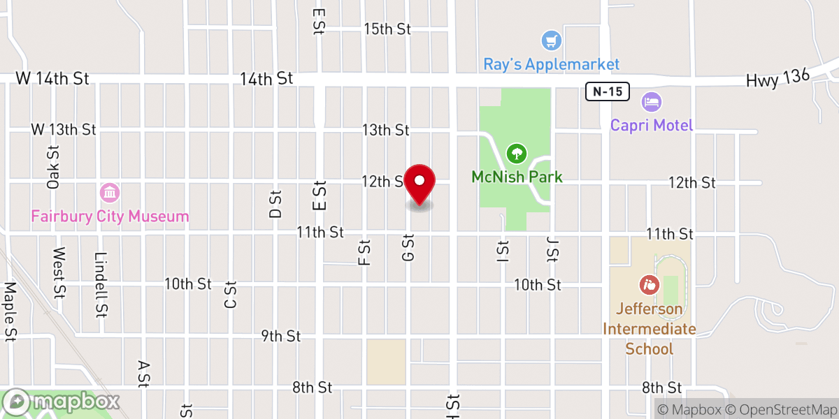 Map showing location of Grace Lutheran Church