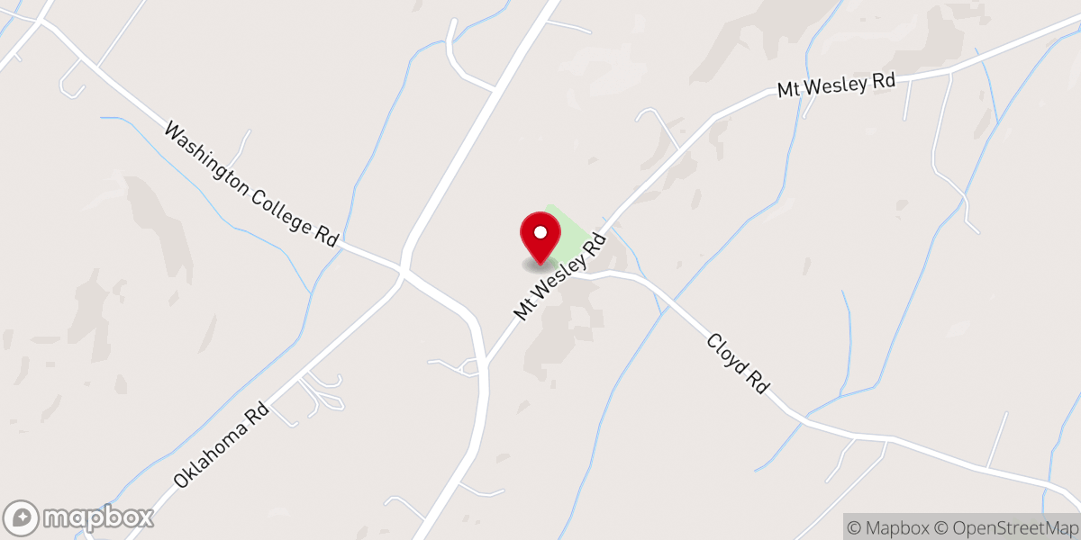 Map showing location of Mount Wesley United Methodist Church