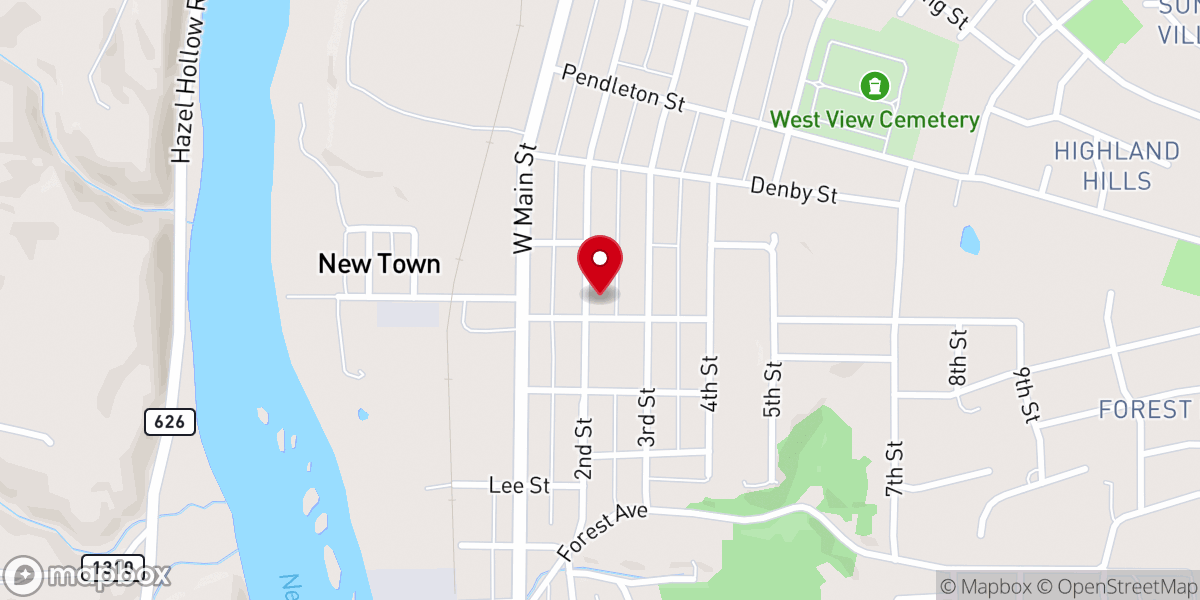 Map showing location of First Pentecostal Holiness Church