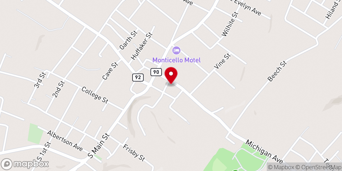Map showing location of Missouri Hollow Church