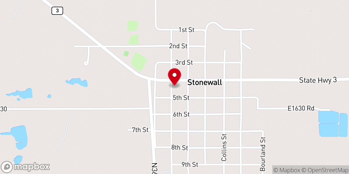 Map showing location of Stonewall Church of Christ