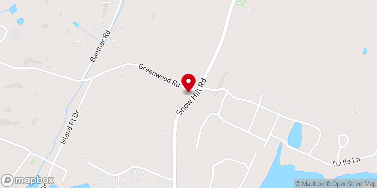 Map showing location of Greenwood Baptist Church