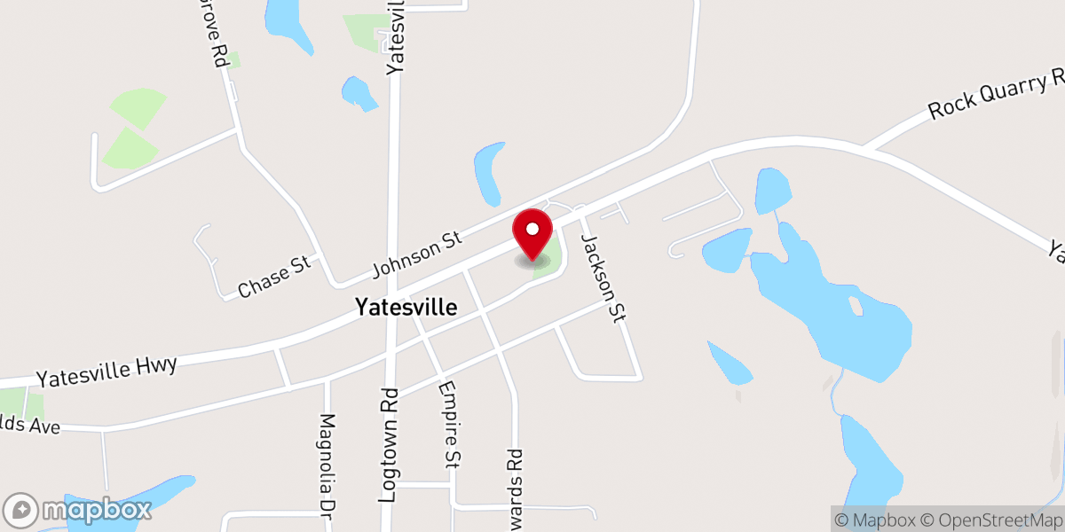 Map showing location of Yatesville United Methodist Church