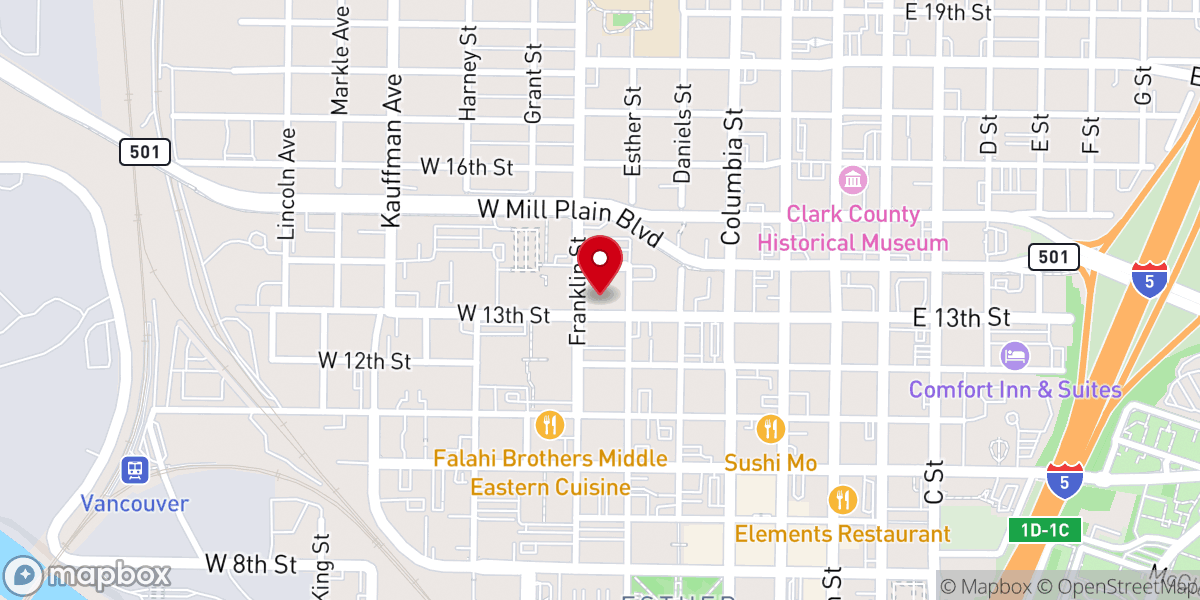Map showing location of St. Paul Lutheran Church