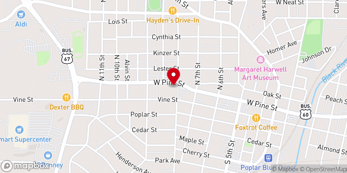 Map showing location of Sacred Heart Catholic Church
