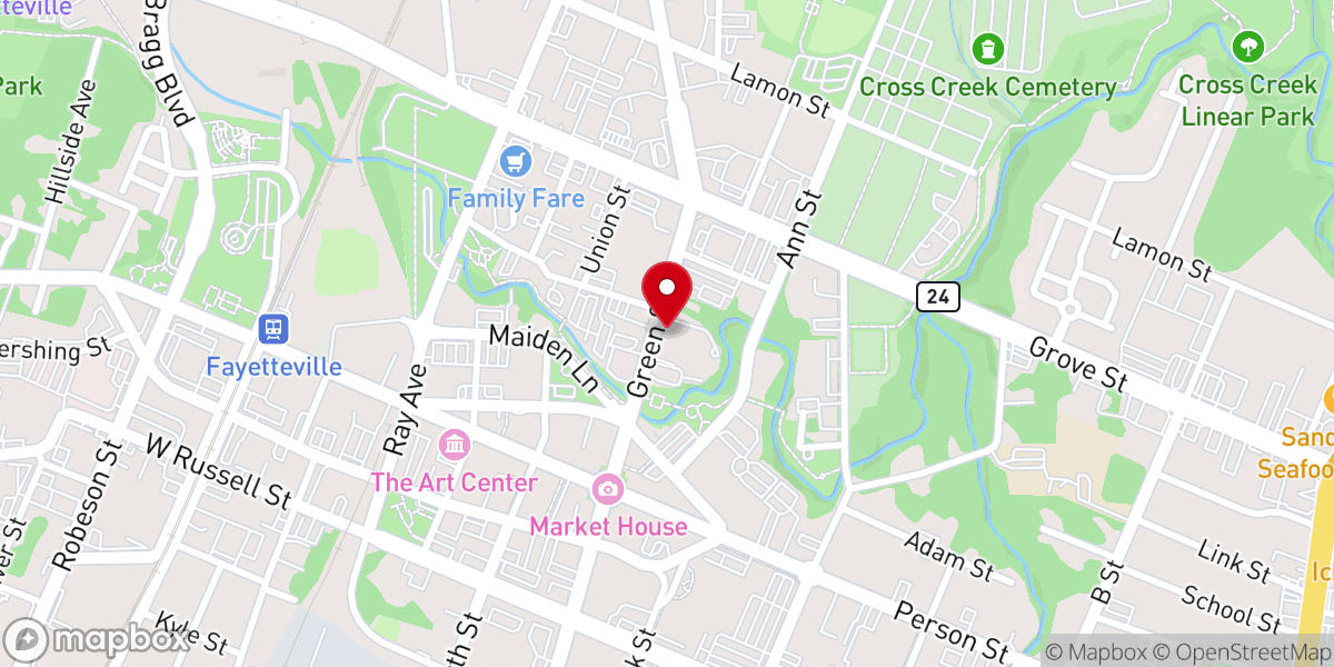 Map showing location of St. John's Episcopal Church