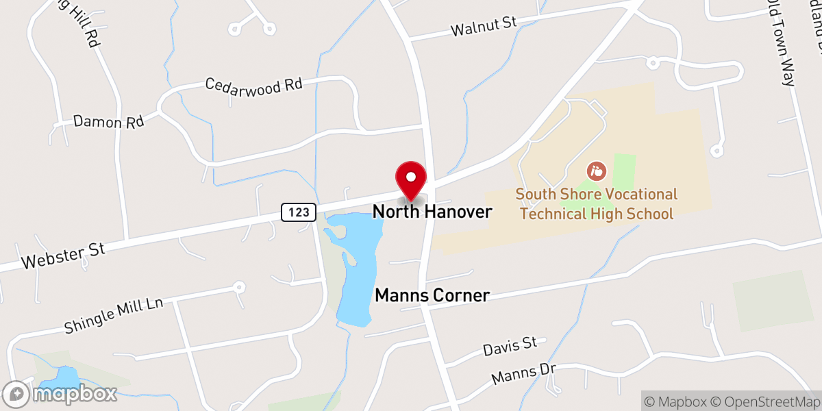 Map showing location of First Baptist Church-Hanover