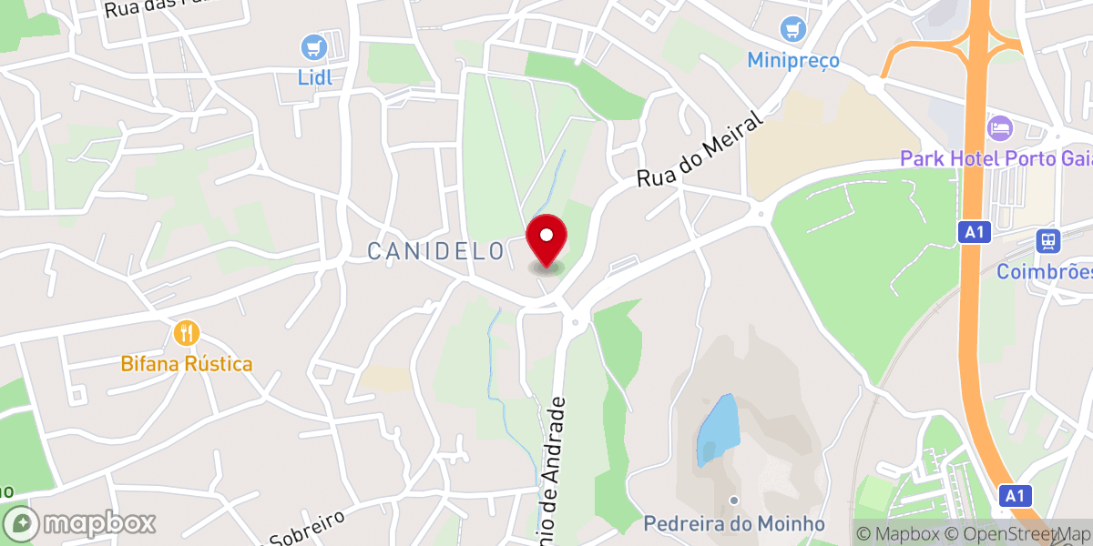 Map showing location of Igreja de Santo André de Canidelo