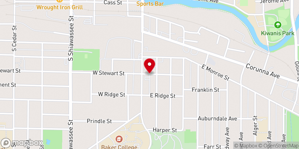 Map showing location of Trinity Church