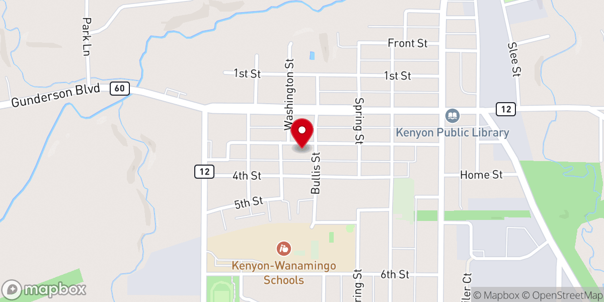 Map showing location of Hauge Lutheran Church