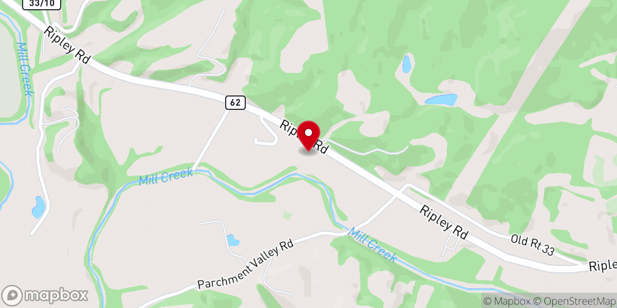 Map showing location of Parchment Valley Baptist Church