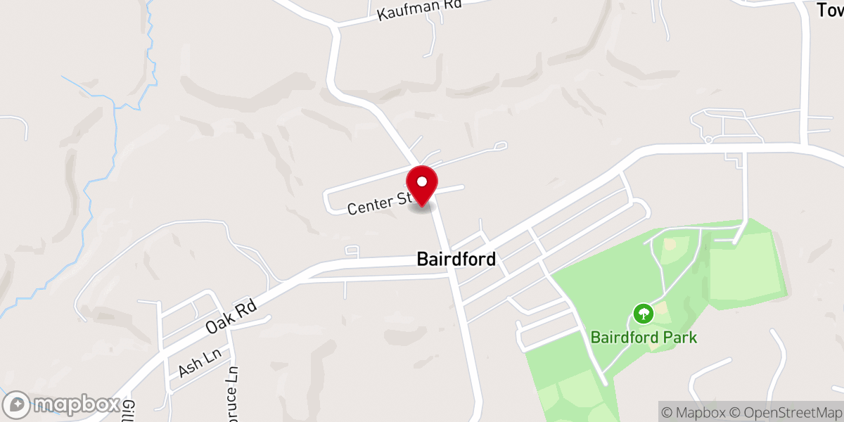 Map showing location of Bairdford United Methodist Church