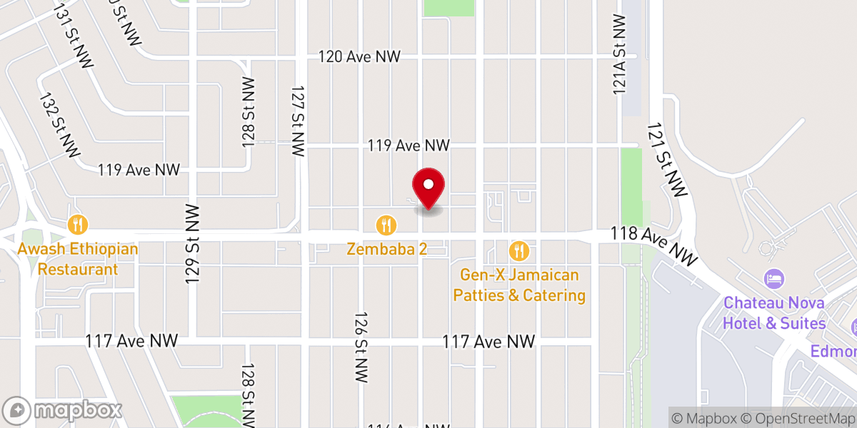 Map showing location of International Bible Baptist Church Edmonton