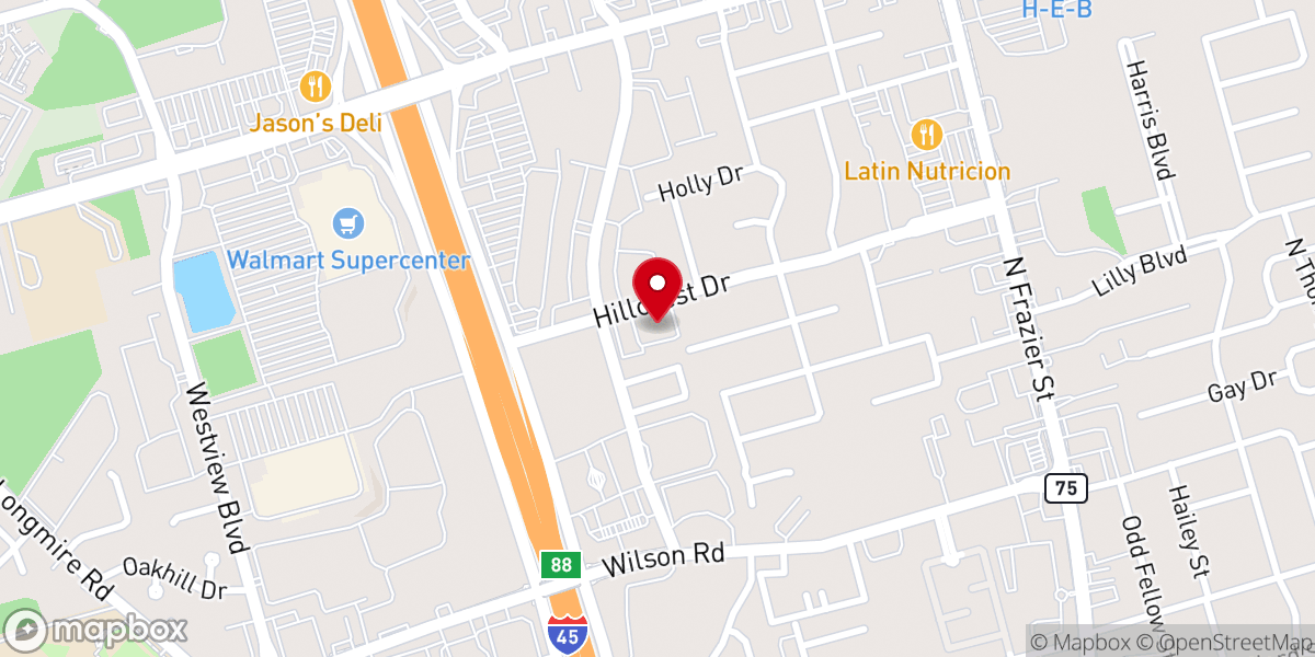 Map showing location of Rising Star Baptist Church