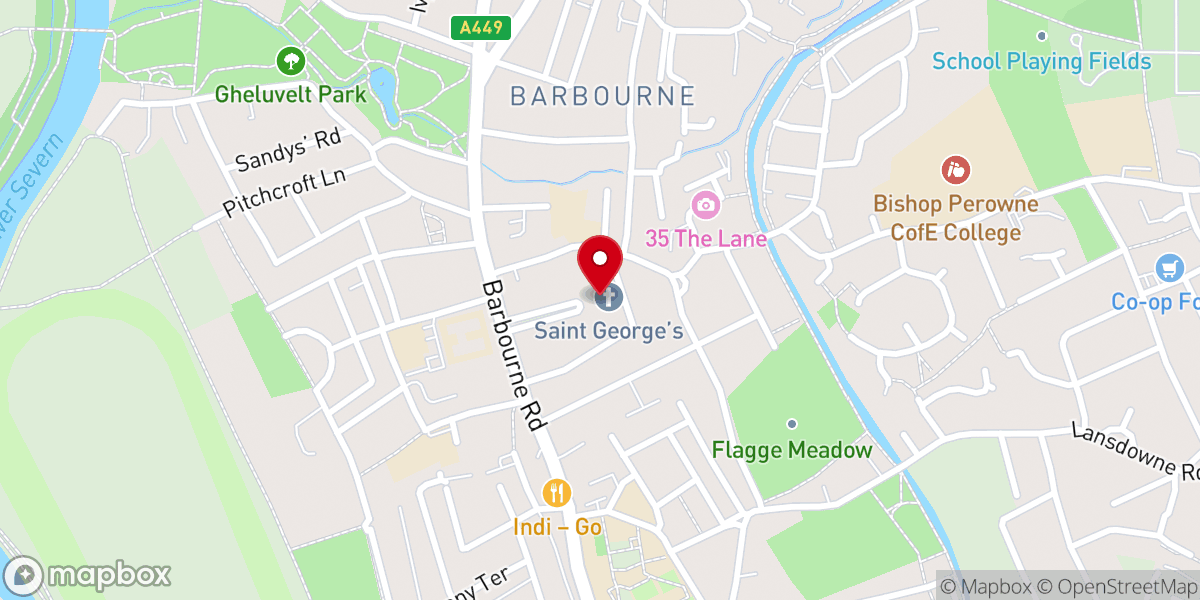 Map showing location of St Georges C of E Church