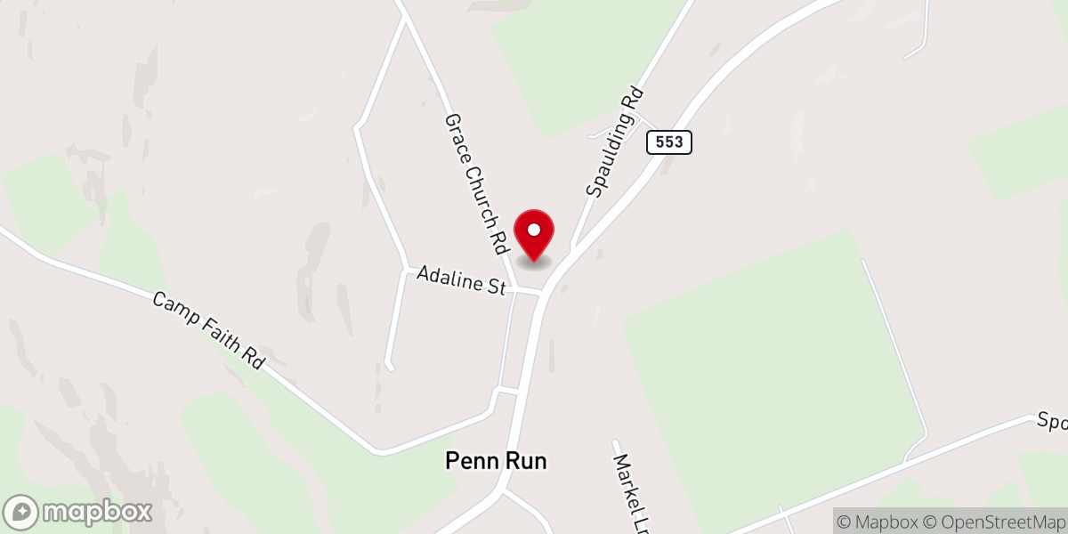 Map showing location of Penn Run Christian Outreach Center