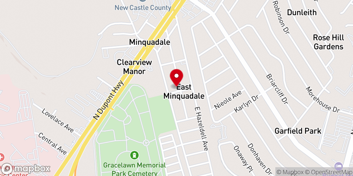 Map showing location of Gracia Divina Minquadale United Methodist Church
