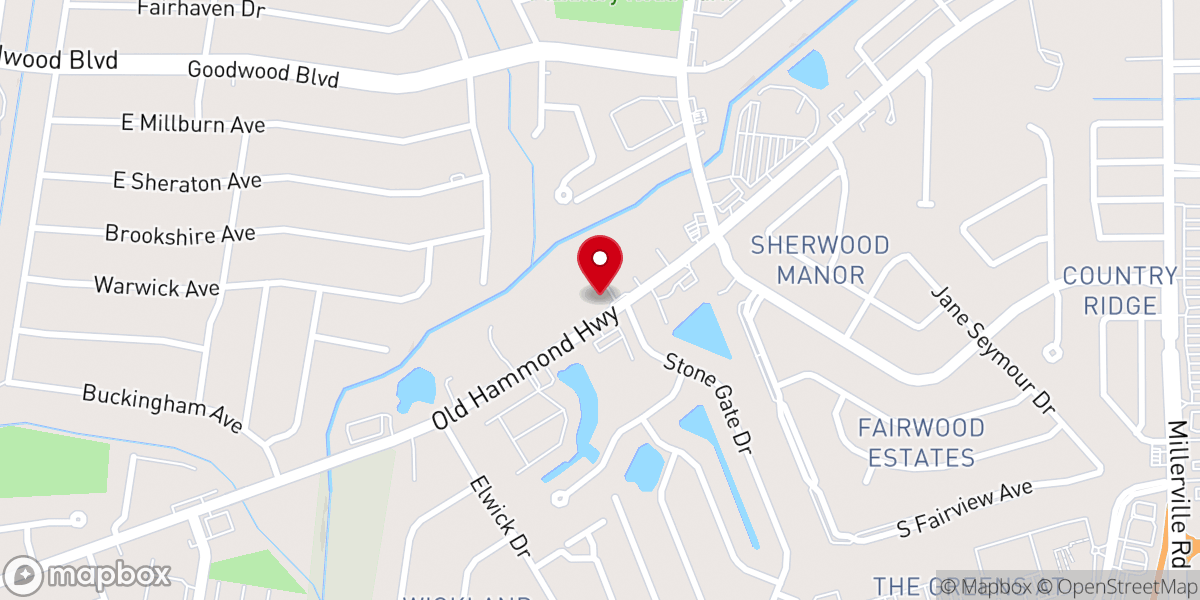 Map showing location of Faith Presbyterian Church - Baton Rouge