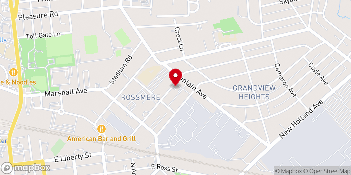 Map showing location of Rossmere Mennonite Church