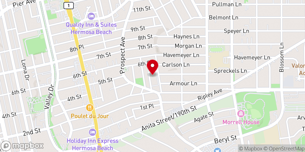 Map showing location of Our Lady of Guadalupe Church Hermosa Beach