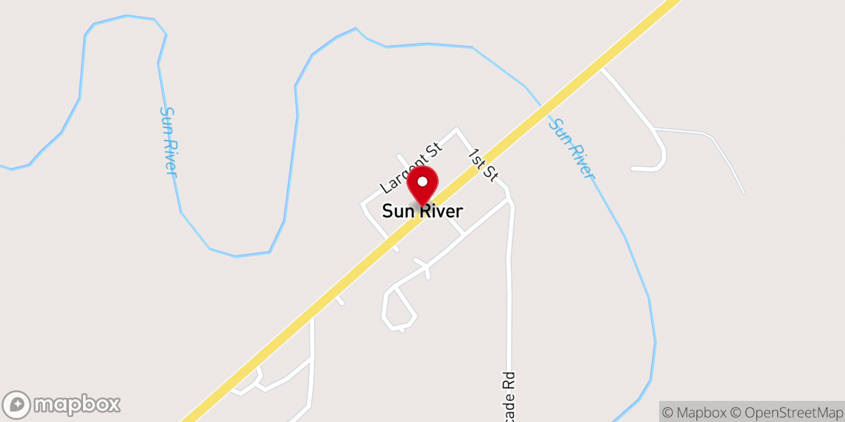 Map showing location of Sun River