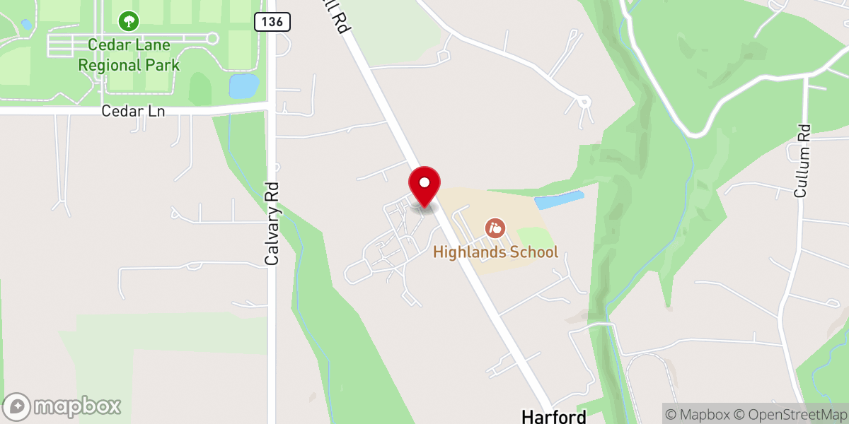 Map showing location of River of Life Christian Fellowship