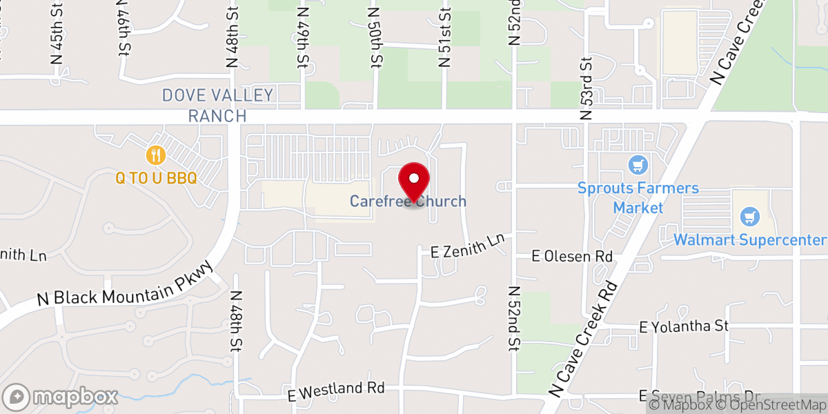 Map showing location of Carefree Christian Academy