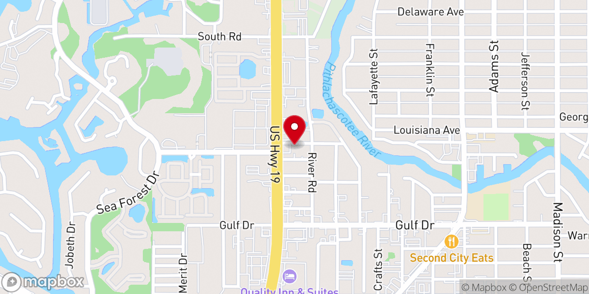 Map showing location of Door Church of New Port Richey