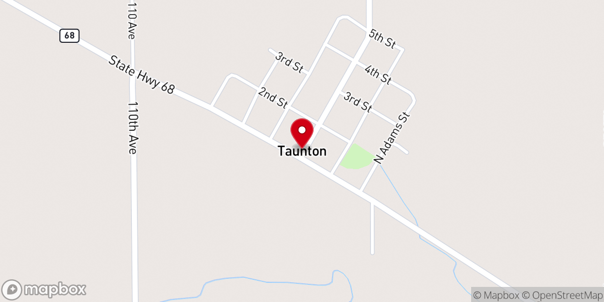 Map showing location of Taunton
