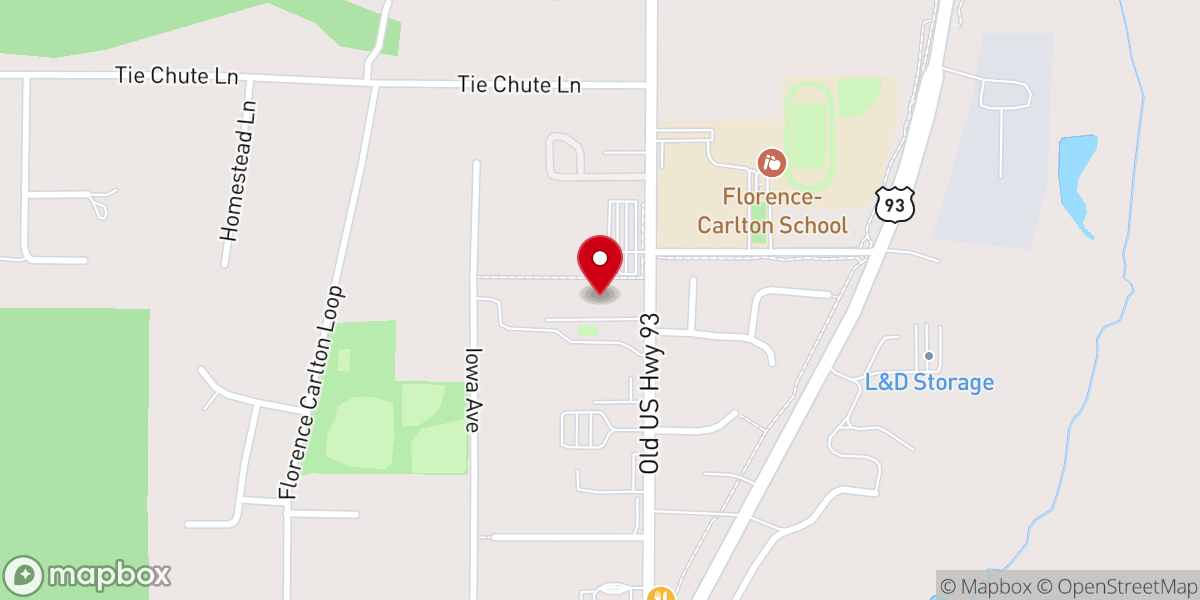 Map showing location of Florence Baptist Church