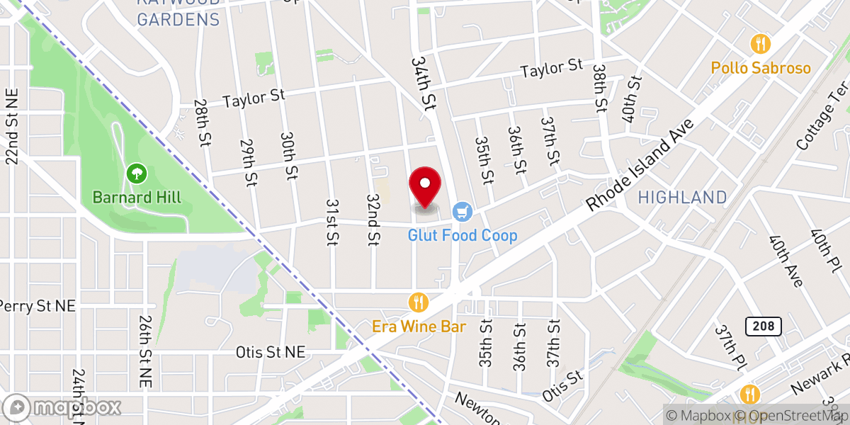 Map showing location of Mt Rainier Christian Church