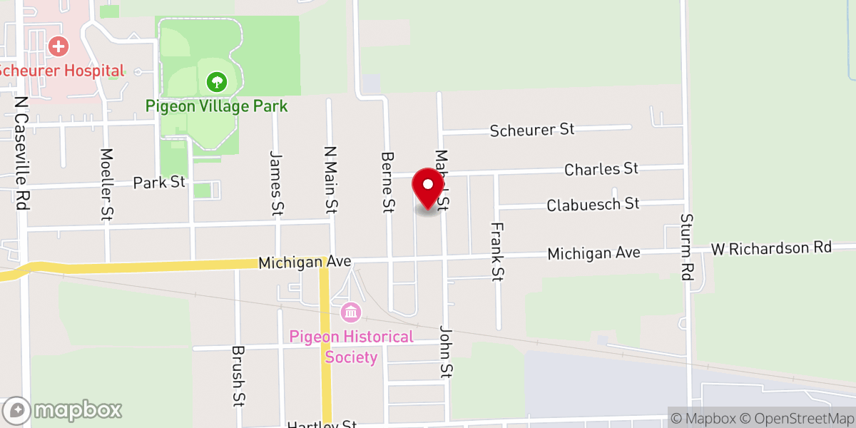 Map showing location of Salem Church