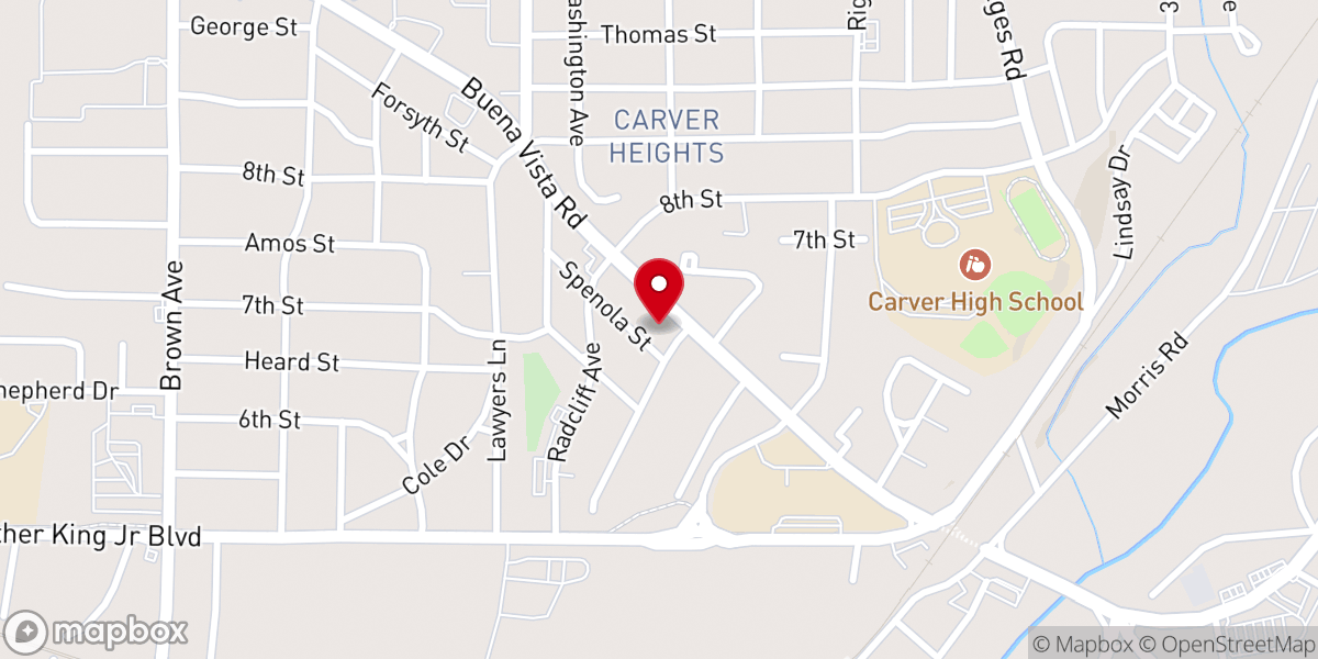 Map showing location of Mt Zion AME Church