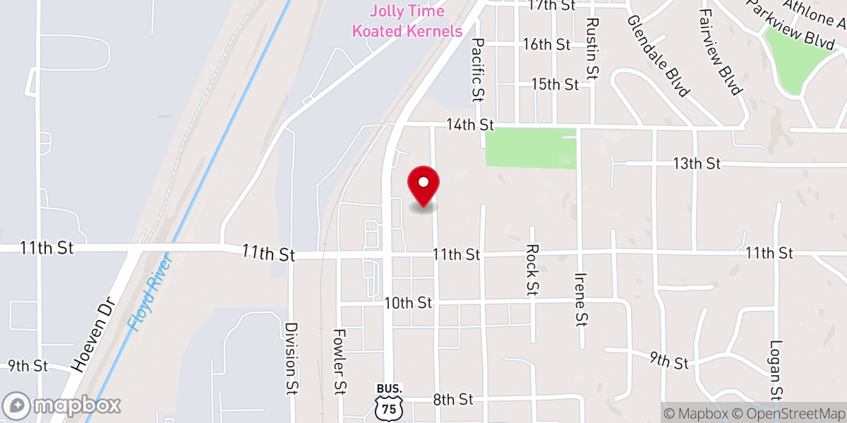 Map showing location of Bethany Lutheran Church