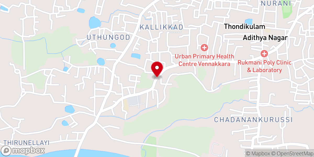 Map showing location of Bishop’s House, Diocese of Palghat